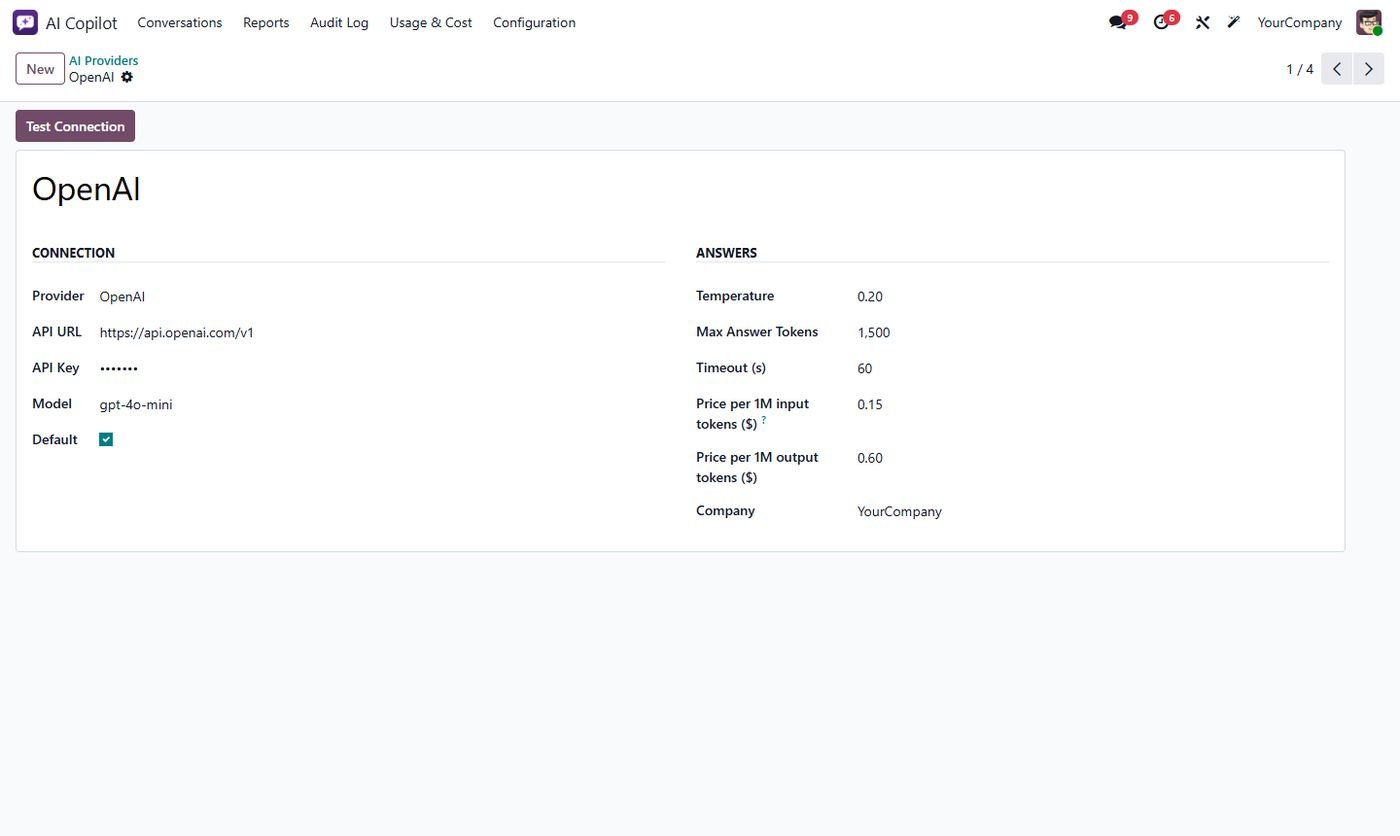 Provider settings