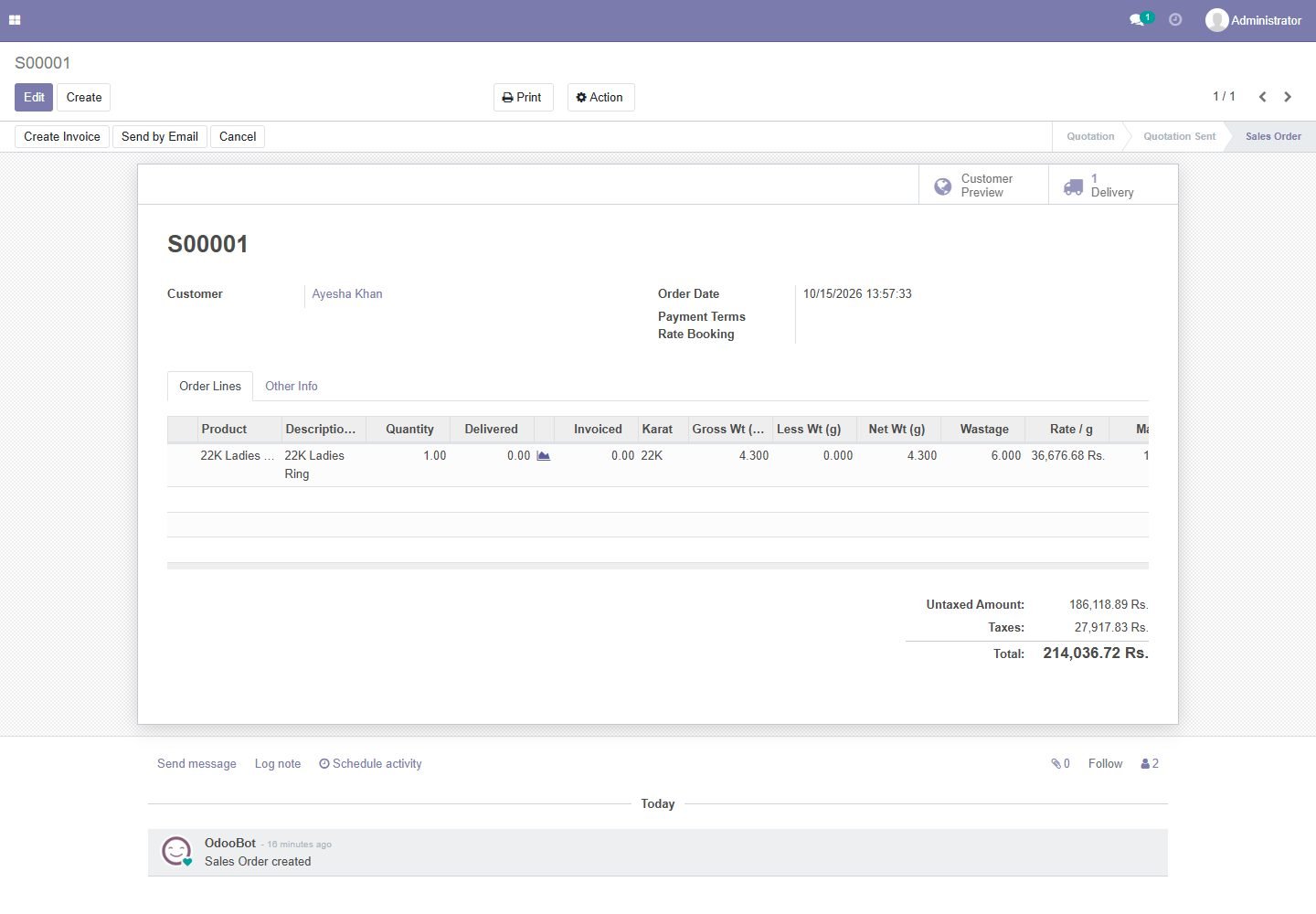 Odoo 14: sale at today's rate