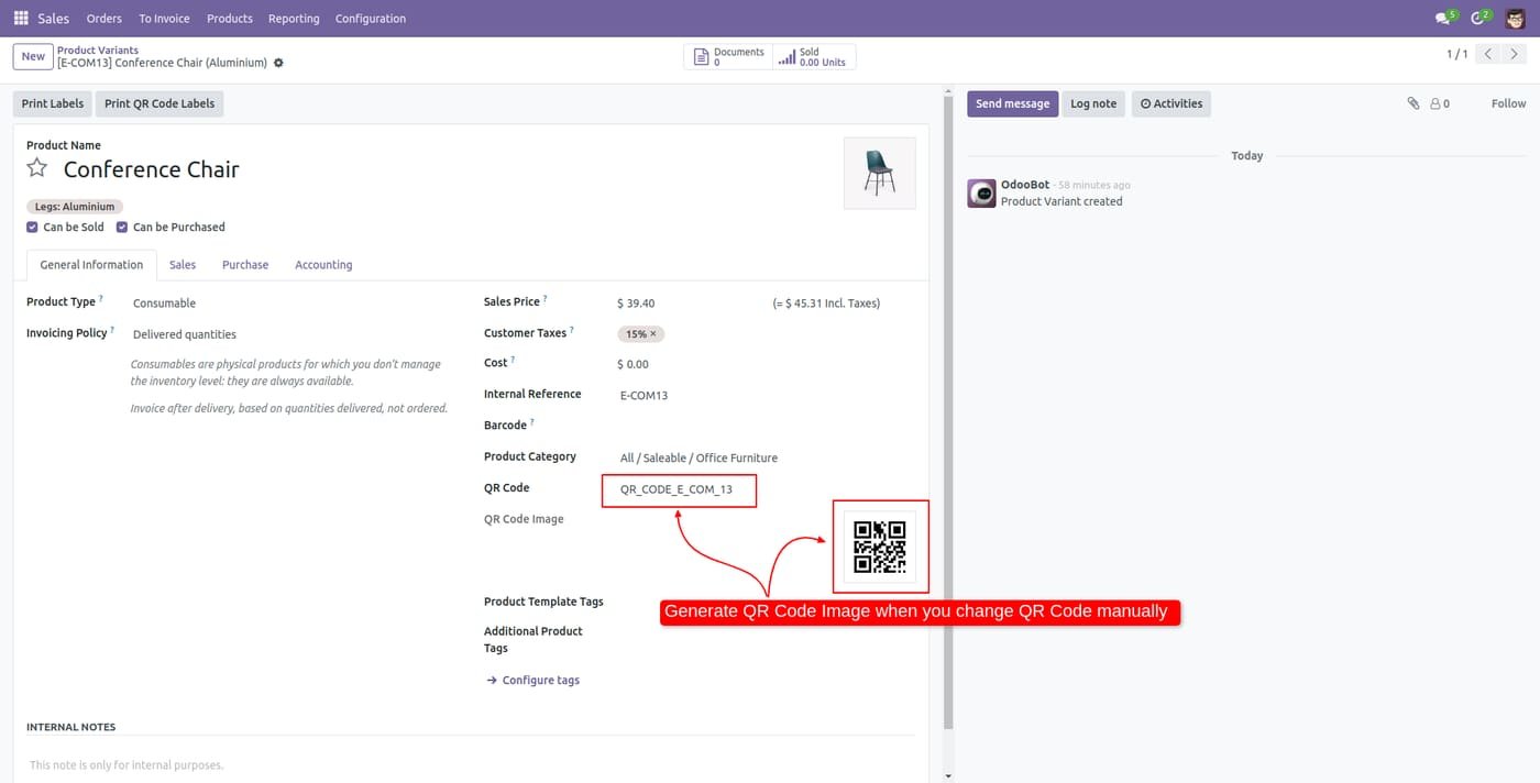 The sequence QR Code template looks like below.
