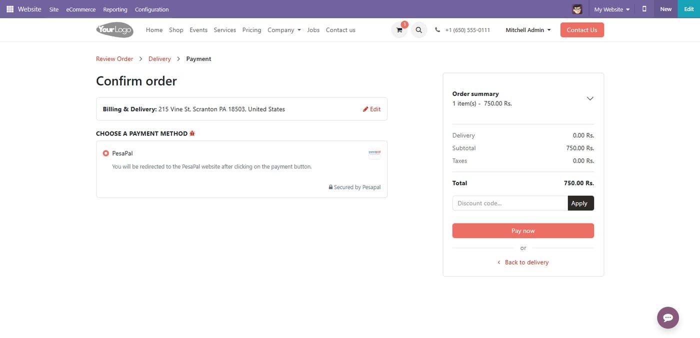 Pay with PesaPal