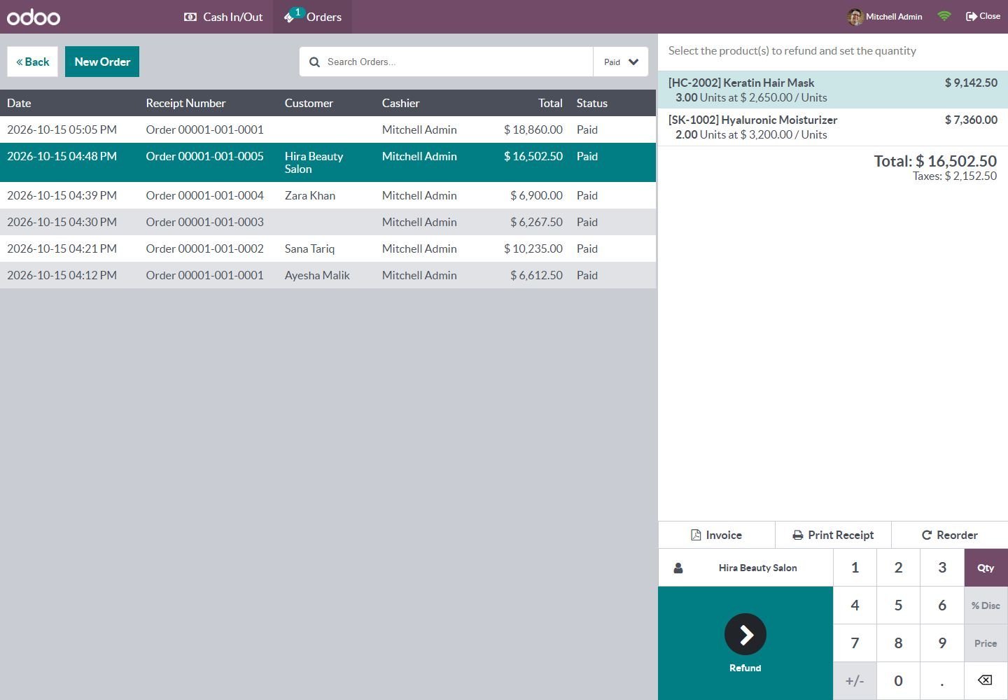 Odoo 16: reorder a past order