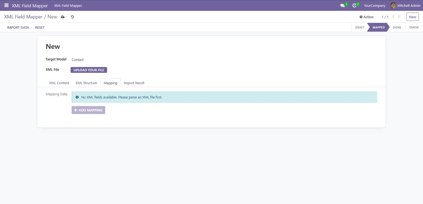 Simple step by step status bar guides you through the complete import workflow