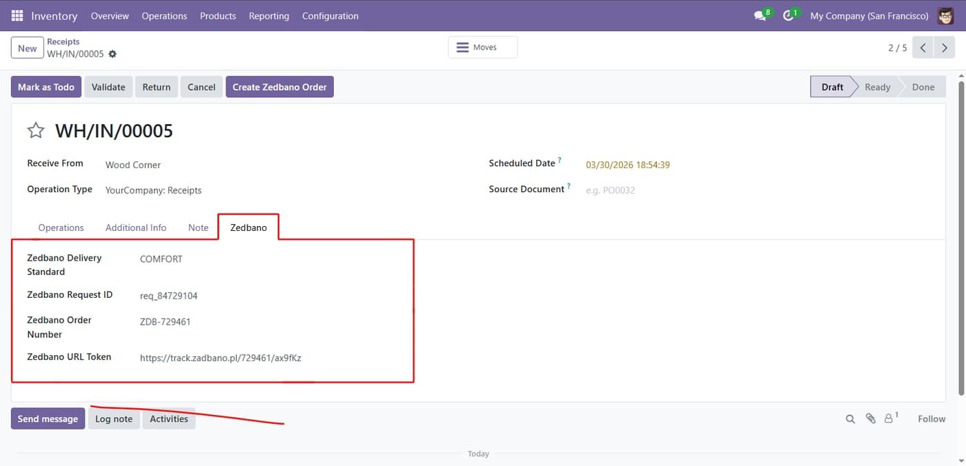 All API responses including order number, request id and tracking link are automatically saved permanently